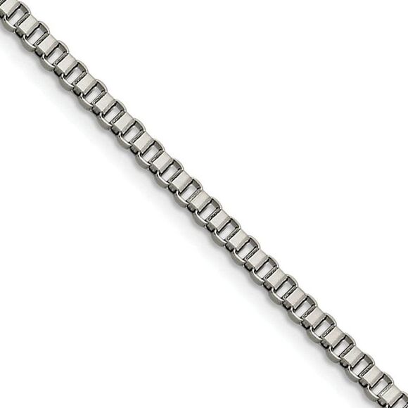 3.2mm Stainless Steel Box Chain Necklace 20 Inch